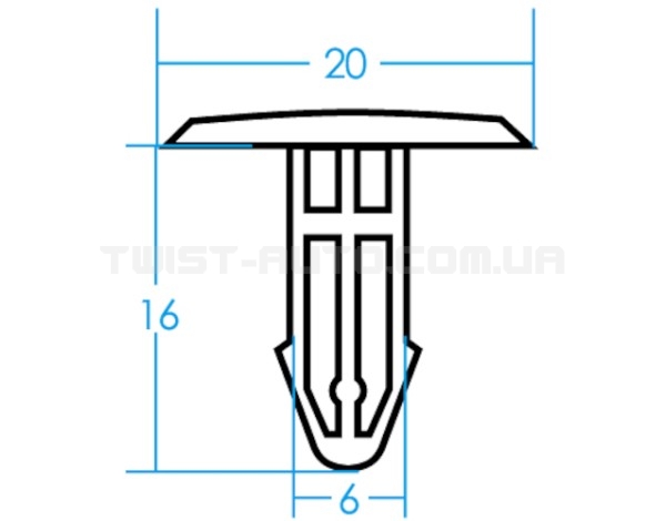 Кліпса пластикова автомобільна (захисний кожух двигуна HONDA) (25шт.) RDS49 JTC