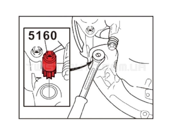 Головка для провертання маховика VOLVO (MP8, MP10) 5160 JTC