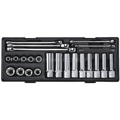 Набір інструментів TORX ключі E6-E24, головки E10-E24 1/2" 24од. K4241 JTC
