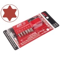 Набір біт 1/4" TORX T10-T40 з Г-подібним перехідником 8од. 5357 JTC Набір біт 1/4" TORX T10-T40 з Г-подібним перехідником 8од. 5357 JTC