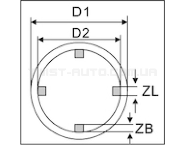 Набір корончастих головок 1/2" внутрішніх, 10од. 5432 JTC