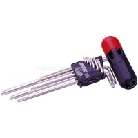 Набір ключів Г-обр.TORX T10H-T50H довгих з отвором 3924 JTC Набір ключів Г-обр.TORX T10H-T50H довгих з отвором 3924 JTC