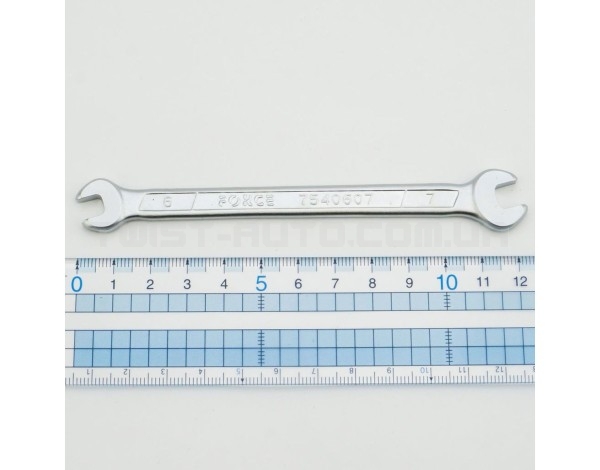 Ключ ріжковий 6x7 мм, L=123 мм FORCE 7540607