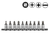 Набір біт 1/4" на планці (SL, РН, РZ) 10 пр. FORCE 21017 Набір біт 1/4" на планці (SL, РН, РZ) 10 пр. FORCE 21017