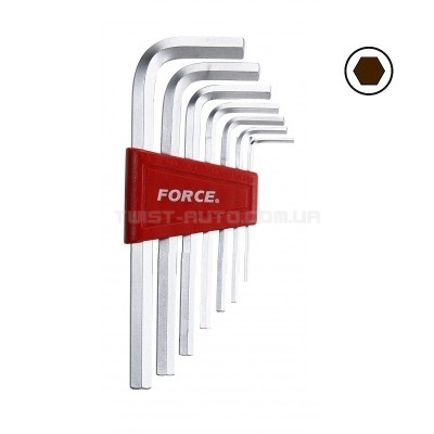 Набір кутових ключів шестигранних HEX 7 предметів (2.5-10 мм) FORCE 5072