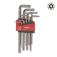 Набір ключів Torx Г-обр. з отвором довгих 9 пр. (Т10H-Т50H) FORCE 5098LT Набір ключів Torx Г-обр. з отвором довгих 9 пр. (Т10H-Т50H) FORCE 5098LT