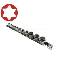  Набор головок 1/4", 3/8" и 1/2" Е-профиль (Torx) 11 пр. (E5-E20)  FORCE 4113