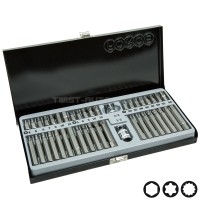 Набір біт 3/8" та 1/2" 6-гр., Torx, Spline 42 пр. (металевий кейс) FORCE 4421