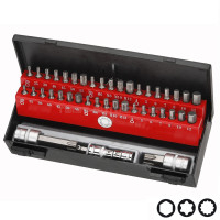 Набір біт 3/8" та 1/2" 6-гр., Torx, Spline 40 пр. (пластиковий кейс) FORCE 4401C Набір біт 3/8" та 1/2" 6-гр., Torx, Spline 40 пр. (пластиковий кейс) FORCE 4401C