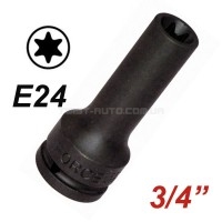 Головка 3/4" Е-профіль (Torx) ударна, глибока Е24, L=110 мм FORCE 46611024