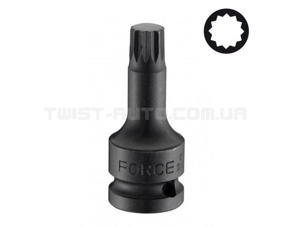 Головка-біта 1/2" Spline цілісна, ударна М8, L=60 мм FORCE 24806008