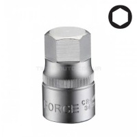 Головка-бита 1/2"  шестигранная (HEX) цельная 17 мм, L=42 мм  FORCE 34417