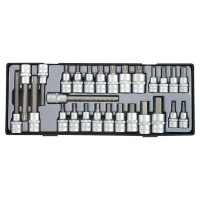 Набір головок-біт 3/8", 1/2" 6-гр. (HEX) та Spline 27 пр. (у ложементі) FORCE T4281 Набір головок-біт 3/8", 1/2" 6-гр. (HEX) та Spline 27 пр. (у ложементі) FORCE T4281