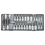 Набір головок-біт 3/8", 1/2" 6-гр. (HEX) та Spline 27 пр. (у ложементі) FORCE T4281