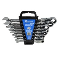 Набір ключів ріжково накидних з тріскачкою 8шт. 8-22мм Geko G10338