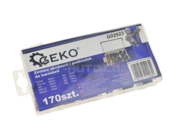 Набір кліпс та шурупів для кузова 170 шт Geko G02923