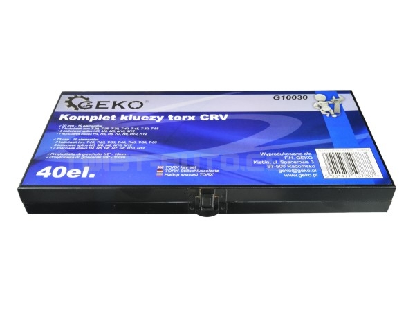 Набір біт 1/2", 10мм, HEX, TORX, SPLINE 40 од. GEKO G10030