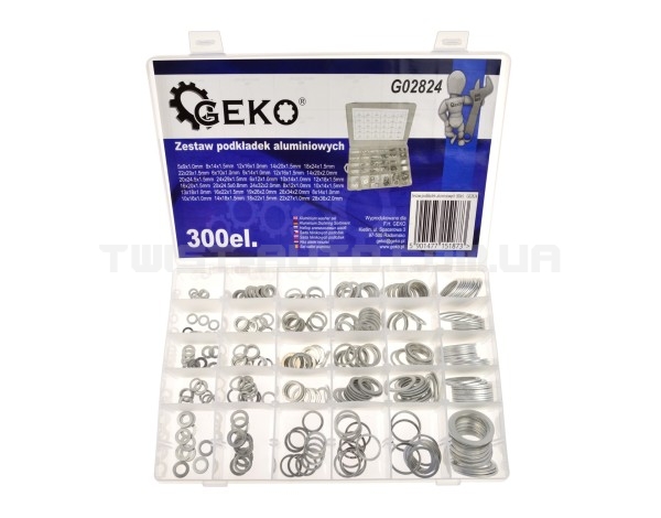 Набір із алюмінієвих шайб 300 шт. Geko G02824