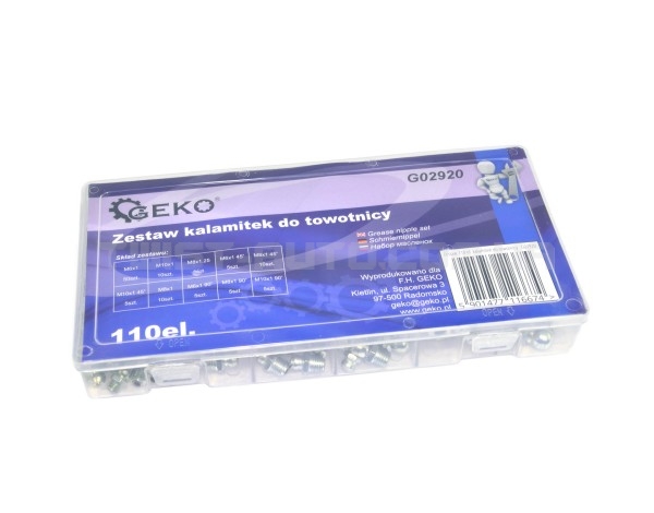 Набор ниппелей для масляного шприца 110 элементов GEKO G02920