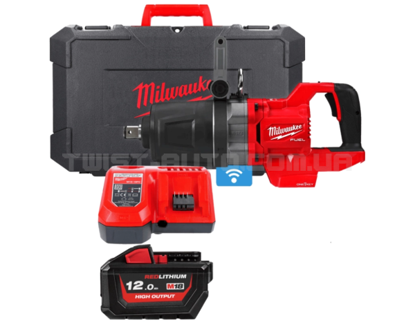 Гайковерт аккумуляторный бесщеточный MILWAUKEE 1'' (2711Нм) M18 ONEFHIWF1DS-121C, с кольцом(ЗУ+1ак.) 4933472072