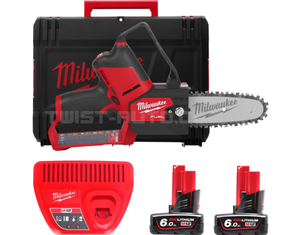Пила цепная аккумуляторная бесщёточная (шина 15см) M12 FHS-602X (ЗУ+2ак.Х6Ач+HDкейс) MILWAUKEE 4933472212