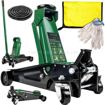 Домкрат 3т 135-465мм подкатной профессиональный двухпоршневой ROCKFORCE RF-T83505