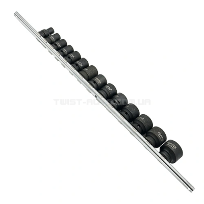 Набор головок ударных дюймовых 1/2" 3/8...1-1/4  14ед. (на планке) TOPTUL GBAQ1401D