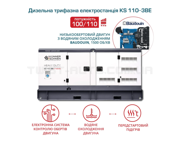 Дизельная трехфазная электростанция Könner & Söhnen KS 110-3BE