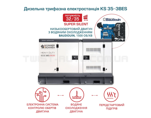 Дизельна трифазна електростанція Könner & Söhnen KS 35-3BES