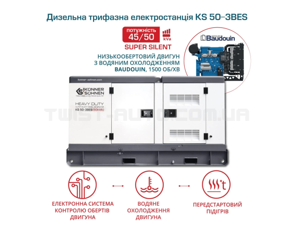 Дизельна трифазна електростанція Könner & Söhnen KS 50-3BES