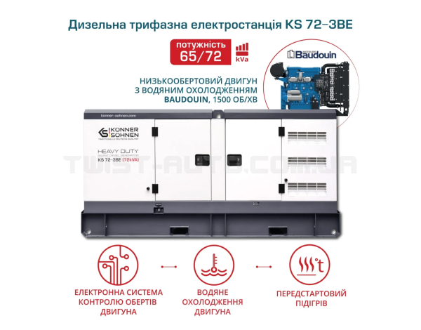 Дизельна трифазна електростанція Könner & Söhnen KS 72-3BE