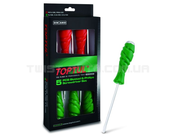 Набір викруток 5 од. ударні SUPER GRIP TOPTUL GAAE0509 Набір викруток 5 од. ударні SUPER GRIP TOPTUL GAAE0509