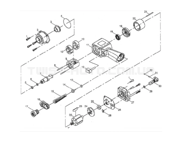 Молоток для пневматичного гайковерта 1/2" (3401A JTC) 3401A-10 JTC