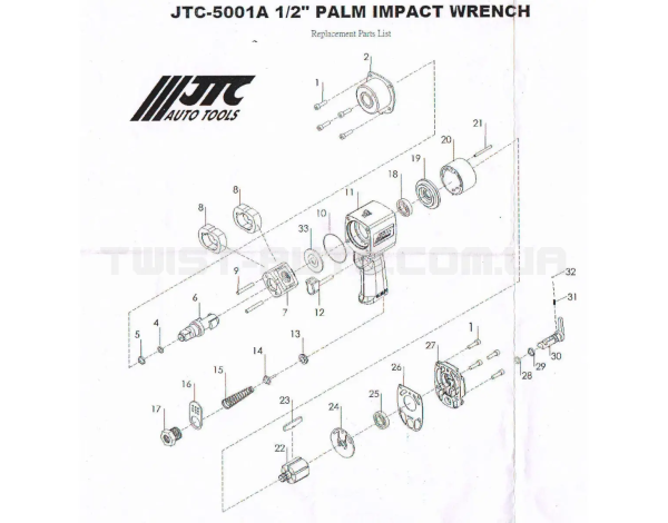 Підшипник для пневматичного гайковерта 1/2" (5001A JTC) 5001A-18 JTC