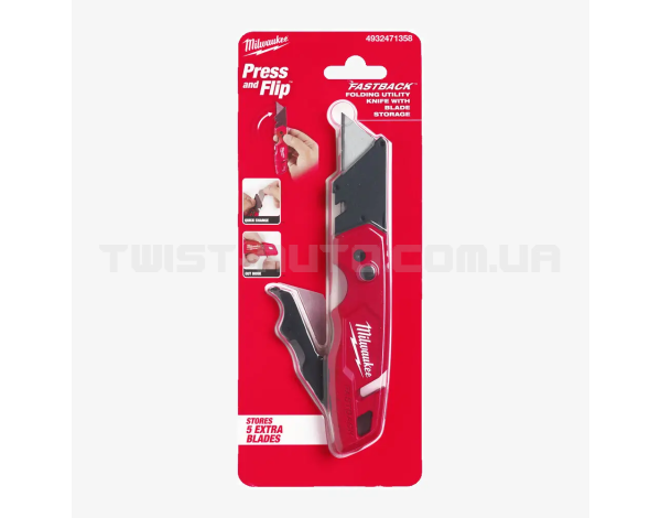 Ніж складаний багатофункціональний FASTBACK™ із зберіганням лез MILWAUKEE 4932471358