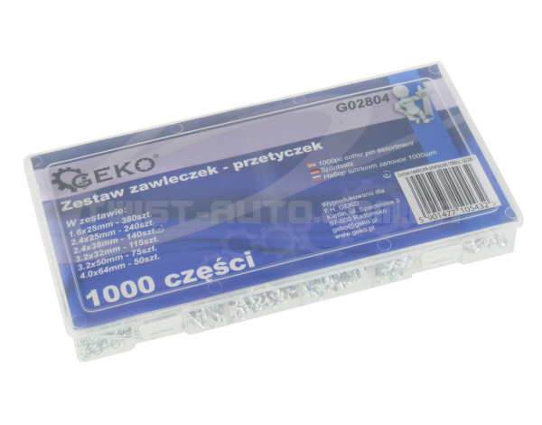 Набір шплінтів 1000 шт. (6 розмірів) GEKO G02804