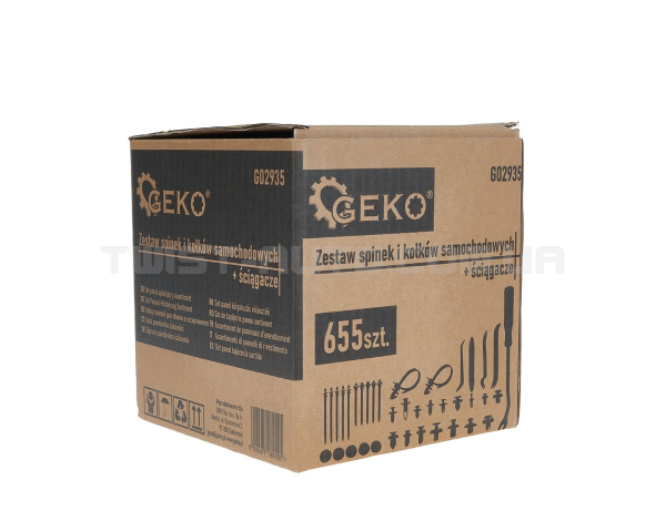 Автомобільні кліпси та шпильки + знімники 655 шт Geko G02935 Автомобільні кліпси та шпильки + знімники 655 шт Geko G02935