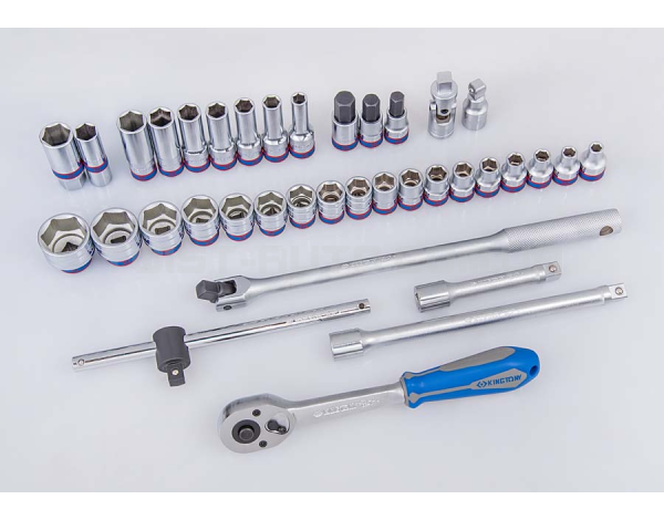 Набір інструментів універсальний 128 од. 1/4"+1/2" 6-ти грані зі звичайними тріскачками KING TONY 7528MR01 Набір інструментів універсальний 128 од. 1/4"+1/2" 6-ти грані зі звичайними тріскачками KING TONY 7528MR01