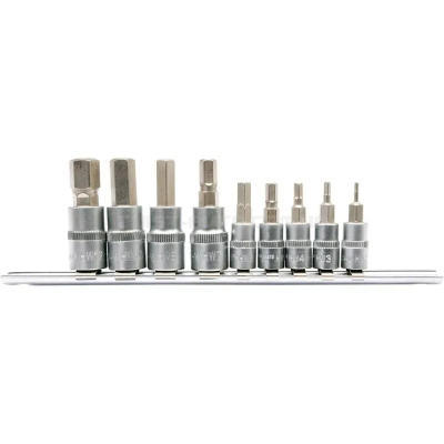 Набор бит вставных 1/4"+ 3/8" со вставкой HEX H2-H12, 9 предметов YATO YT-04401 Набор бит вставных 1/4"+ 3/8" со вставкой HEX H2-H12, 9 предметов YATO YT-04401