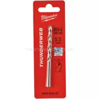 Сверло по металлу THUNDERWEB HSS-G DIN338, диаметр 5,5 x 93 мм MILWAUKEE 4932352357 Сверло по металлу THUNDERWEB HSS-G DIN338, диаметр 5,5 x 93 мм MILWAUKEE 4932352357