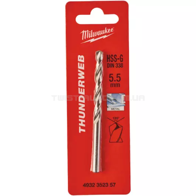 Сверло по металлу THUNDERWEB HSS-G  DIN338, диаметр 5,5 x 93 мм MILWAUKEE  4932352357