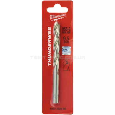 Свердло по металу THUNDERWEB HSS-G  DIN338, діаметр 9,5 x 125 мм MILWAUKEE  4932352366
