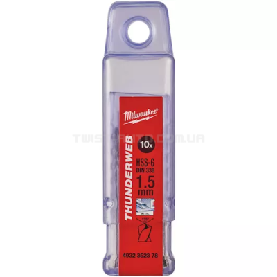 Свердло по металу THUNDERWEB HSS-G DIN338, Ø1,5x40х18мм, (10шт) MILWAUKEE 4932352378