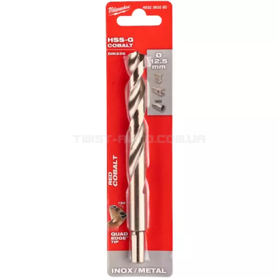 Сверло по металлу HSS-Co DIN338, Ø12,5х150х101мм MILWAUKEE 4932363285 Сверло по металлу HSS-Co DIN338, Ø12,5х150х101мм MILWAUKEE 4932363285