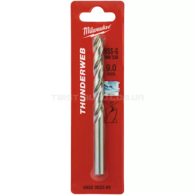 Свердло по металлу THUNDERWEB HSS-G DIN 338, Ø9,0x125x81 мм, MILWAUKEE 4932352365 Свердло по металлу THUNDERWEB HSS-G DIN 338, Ø9,0x125x81 мм, MILWAUKEE 4932352365