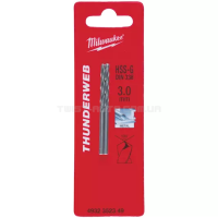 Свердло по металу THUNDERWEB HSS-G DIN 338, Ø3,0x61x33 мм, (2 шт) MILWAUKEE 4932352349