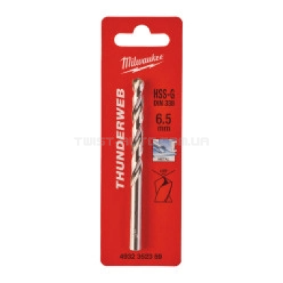 Свердло по металу THUNDERWEB HSS-G DIN338, Ø6,5x101x63 мм, MILWAUKEE 4932352359