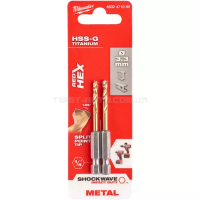 Свердло по металу RedHEX SHOCKWAVE™ HSS-TiN Ø3,3x67x24мм (2 шт), MILWAUKEE 4932471089