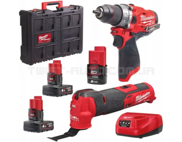 Набір з 2-х акумуляторних інструментів M12 FPP2AX-423P MILWAUKEE 4933478825 Набір з 2-х акумуляторних інструментів M12 FPP2AX-423P MILWAUKEE 4933478825