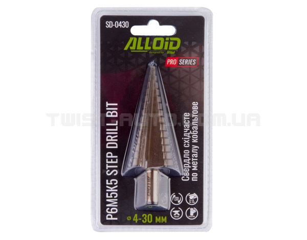 Свердло сходове по металу кобальтове, Р6М5К5, 4-30мм  Alloid Pro SD-0430